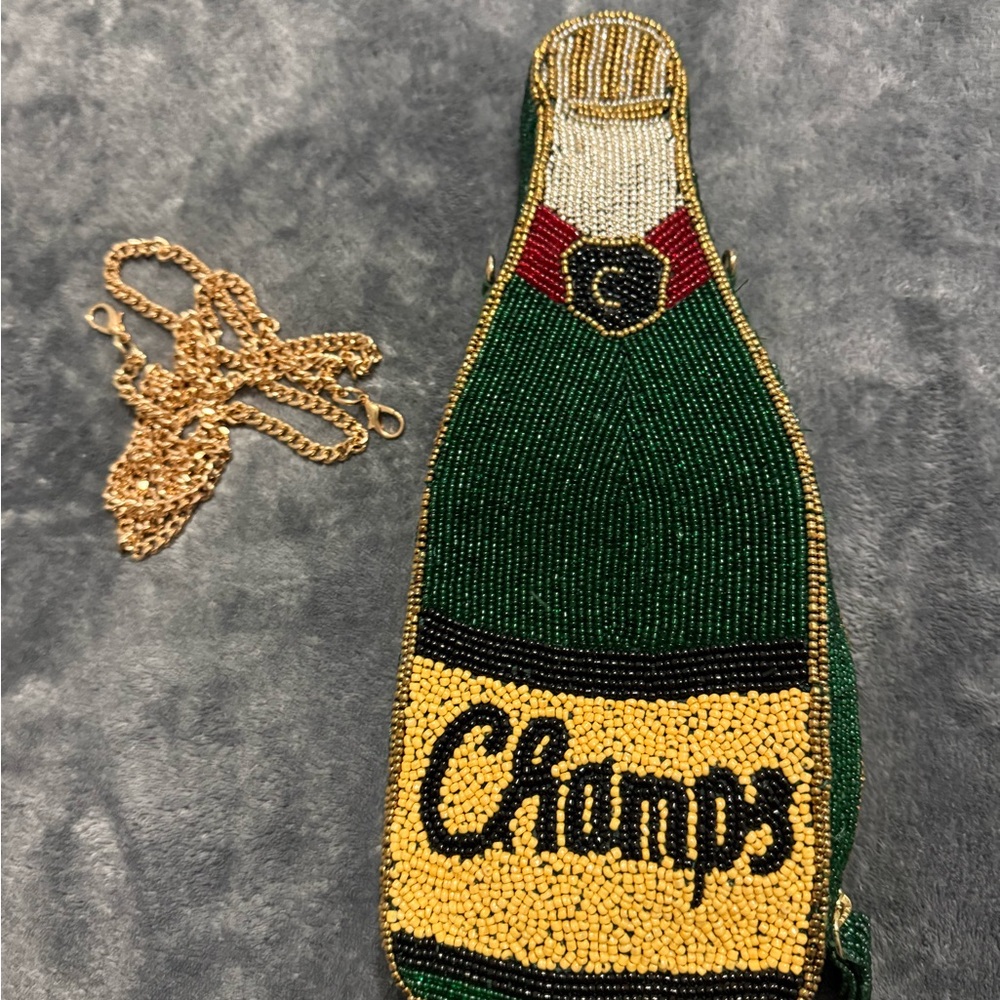 Beaded Champagne Bottle Purse